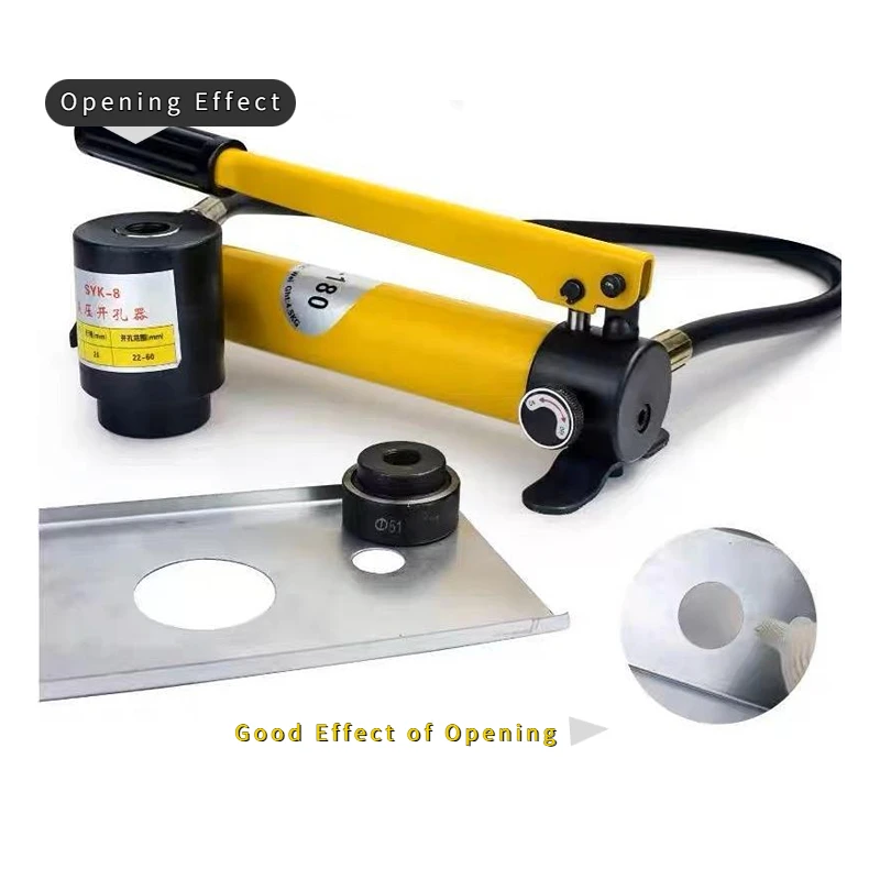 10 Ton Manual  Hydraulic Knockout Punch Driver Tool Kit Electrical Conduit Cutter Set Hand Hole Punh Digger Puncher Tools