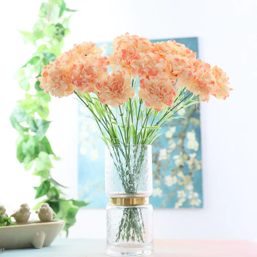 High Quality Carnation Flowers Artificial Flower Real Touch Carnation Flower For Wedding Table Party Decor