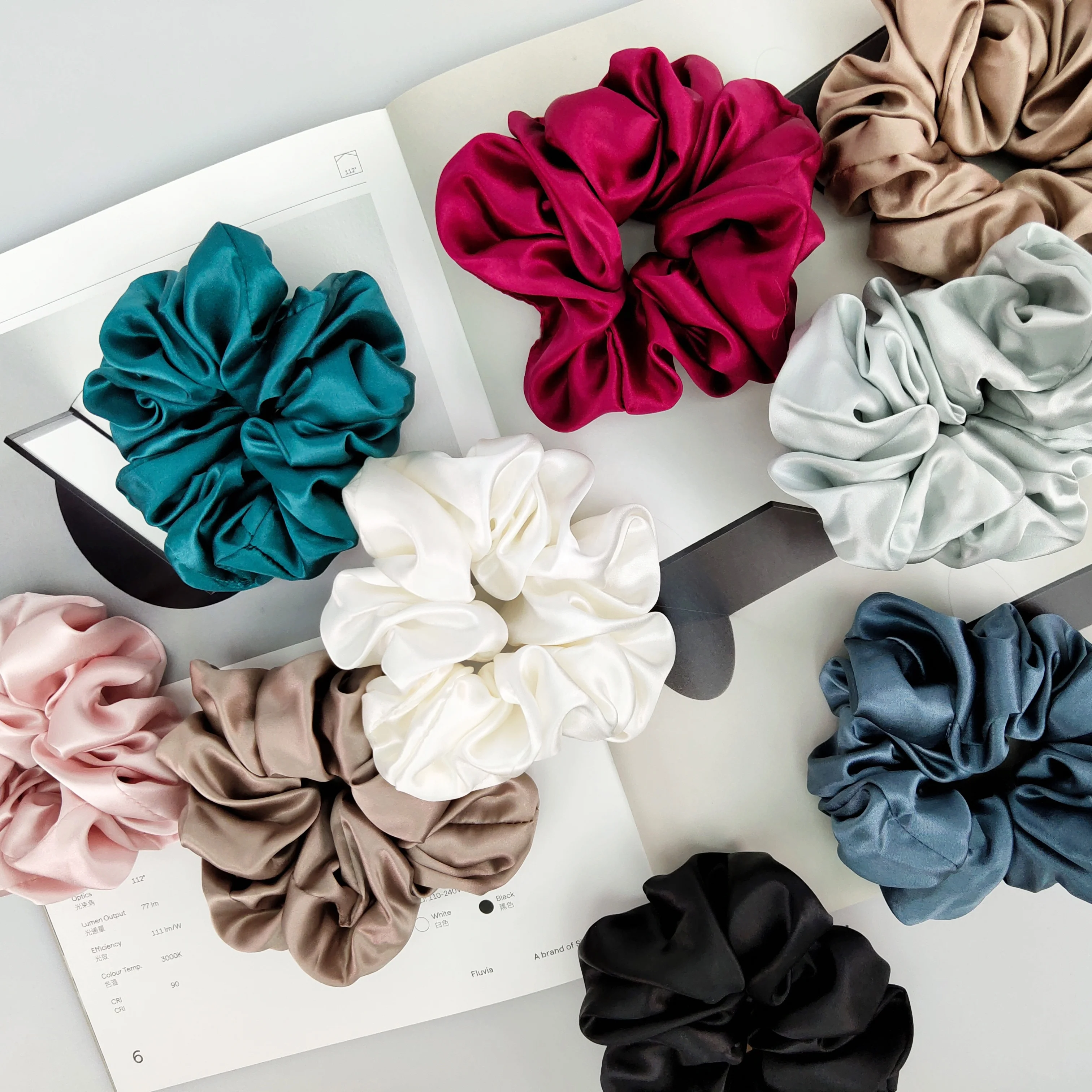 5cm hot sale Girl hair accessories100% Silk scrunchie 19momme