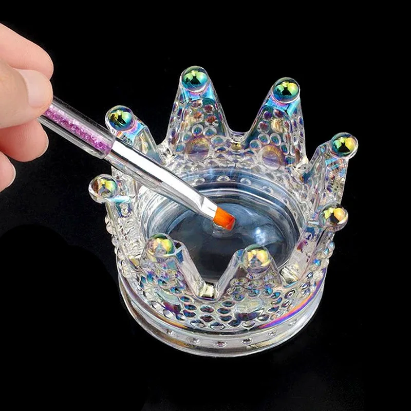 2020 Nail Art щетка для очистки чашка ногтей ручка держатель с украшением в виде кристаллов Корона