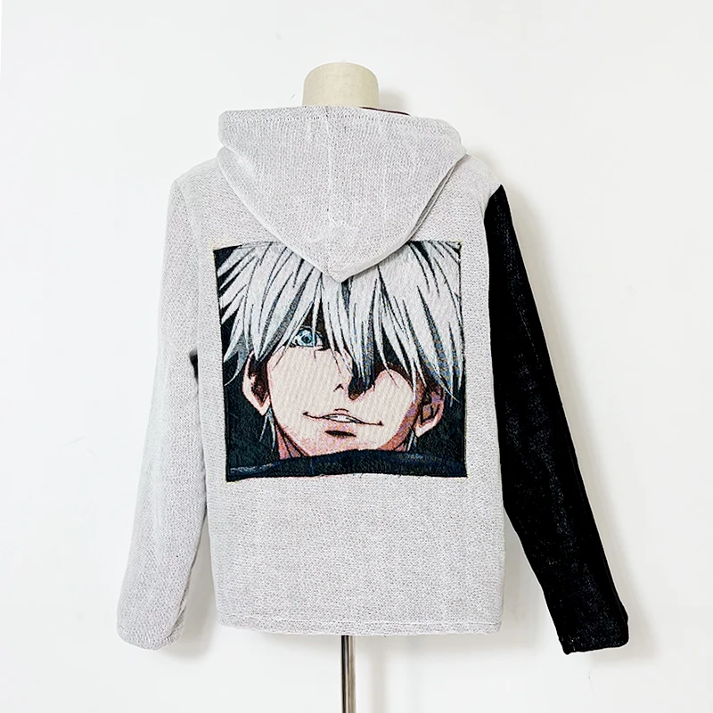 Custom Tapestry Woven Anime Patchwork  Hoodie Plus Size Cartoon Sweater Clothing Tapestry Clothes Throw Blanket Hip Hop Shirts .