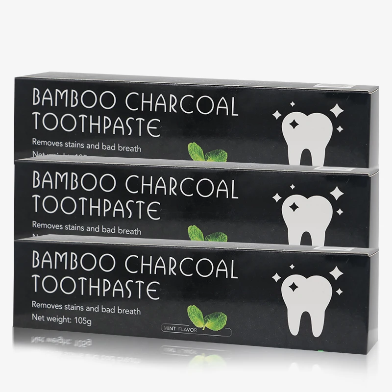 Black bamboo natural charcoal toothpaste teeth whitening toothpaste for day and night