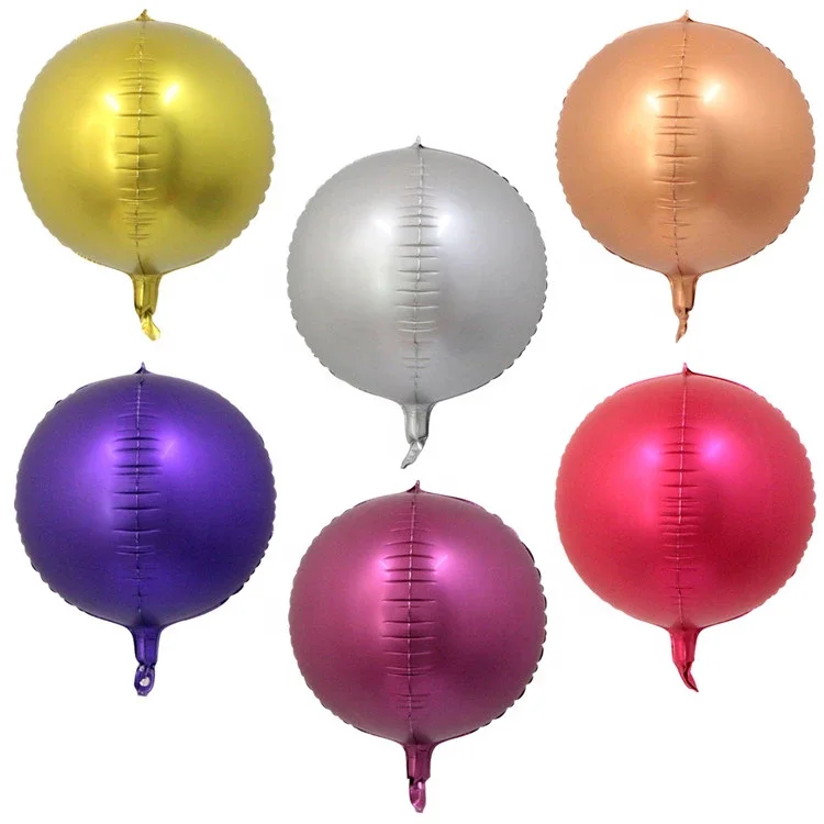 22inch Chrome Metal 4D Round Balloon Aluminum Foil Balloons Wedding Party Decorations Helium Inflatable Balloon