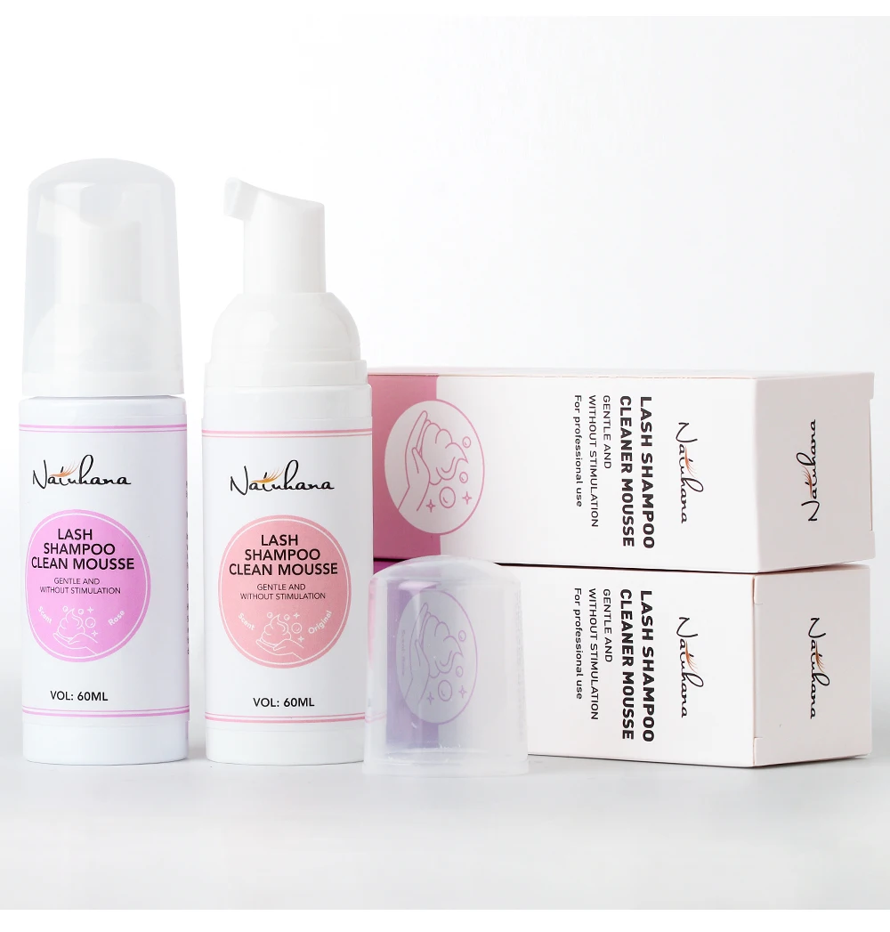 NATUHANA Private Label 60ml Lash Shampoo Lash Cleanser Foam Eyelash Mousse