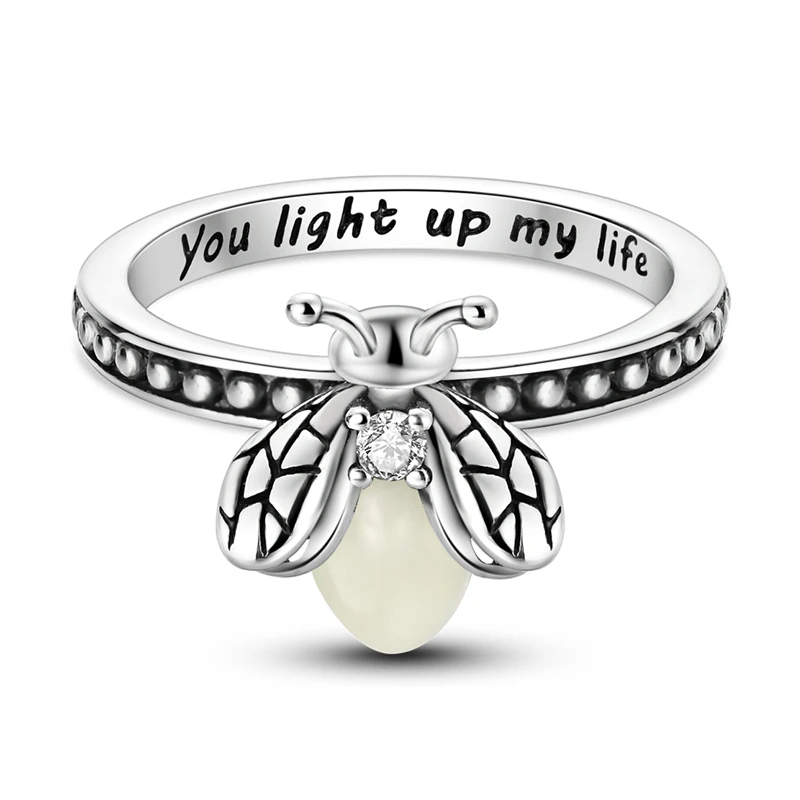 Custom Anillos Para Hombre Anelli Argento 925 Hot Sale 2024 Products Firefly Cartoon 925 Sterling Silver Casual Rings For Ladies