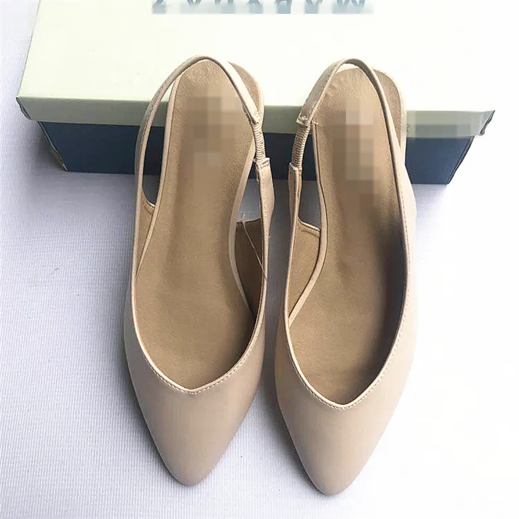 Hot sale lady fancy pointed toe slingback flats women comfortable dress pump shoes
