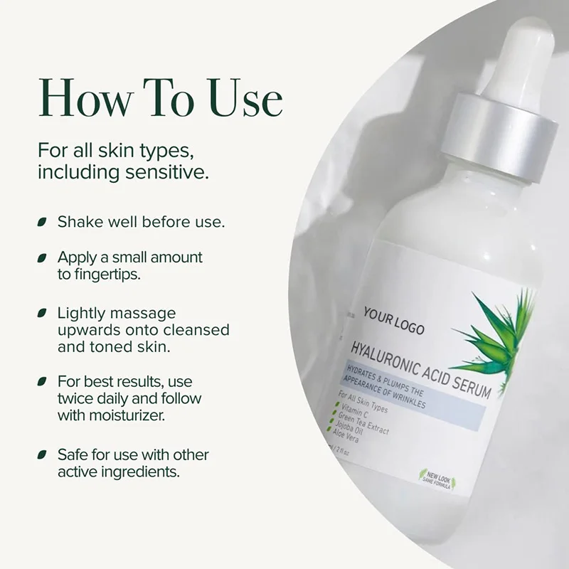 Private Label Skin Care Serum Hyaluronic Acid Vitamin E OEM Organic Anti Aging Brightening Wrinkle Face Vitamin C Serum