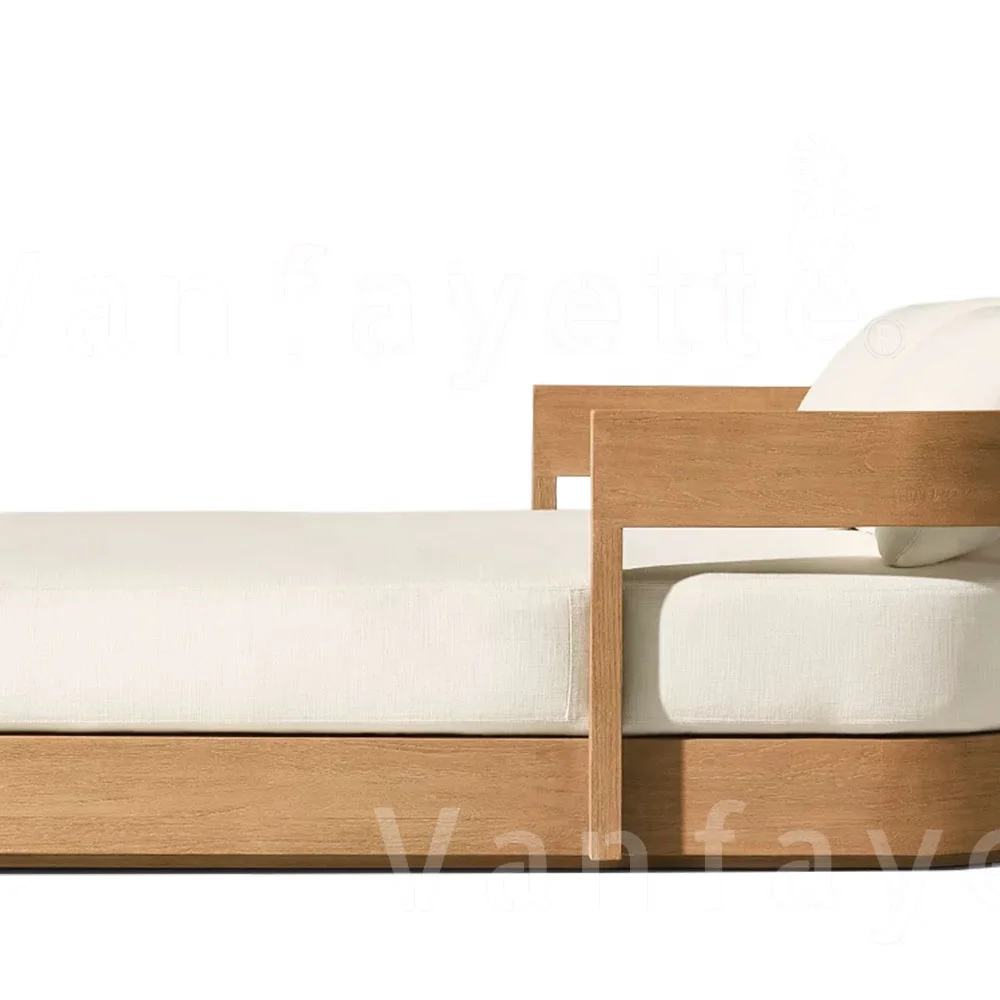 Teak Wood Outdoor Lounge Chair Chaise Lounge Pool Chair Daybed Furniture Interior Project Vanfayette Customized