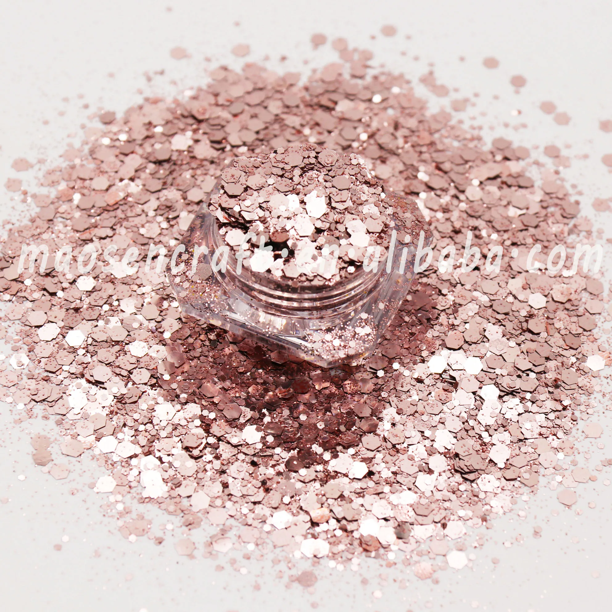 Bulk Hot Sale  Wholesale Solvent Resistant Rose Gold Glitter For Nail Tumbler Crafts