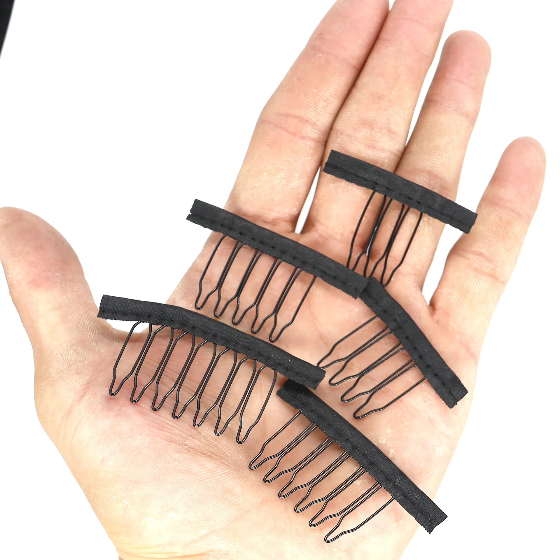 3 tooth to 7 tooth Wig specific six tooth cloth strip steel claw spring comb mesh cap clip small hair comb
