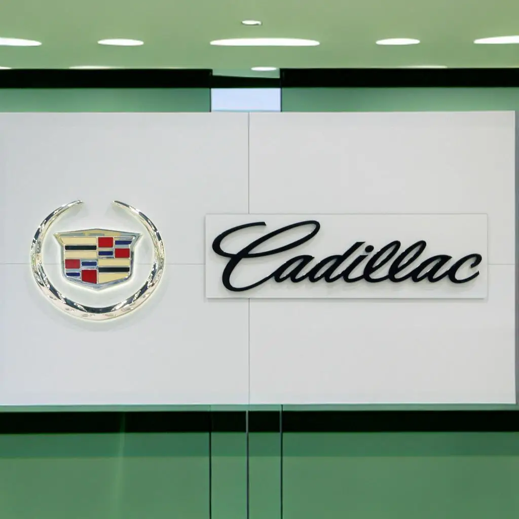 Custom Business Cadillac Car Dealership Sign Making Outdoor Backlit Commercial Store Luminous Letter Metal Signs Pylon Sign