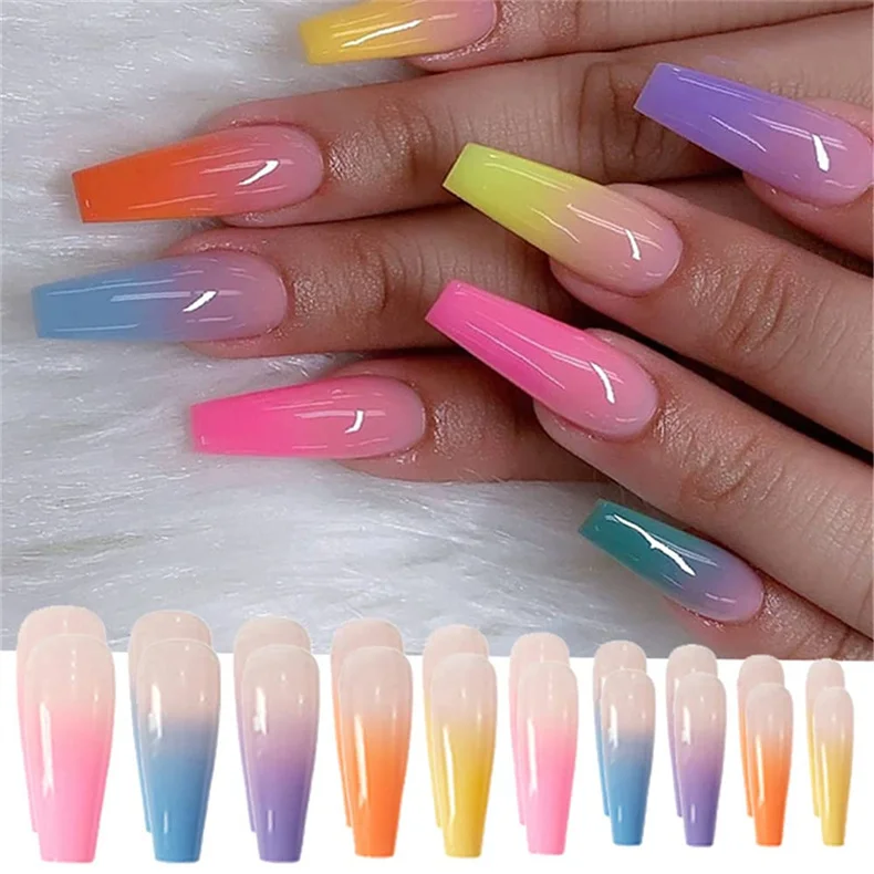 Wholesale various sizes and perfect length for colorful false nails fashion style