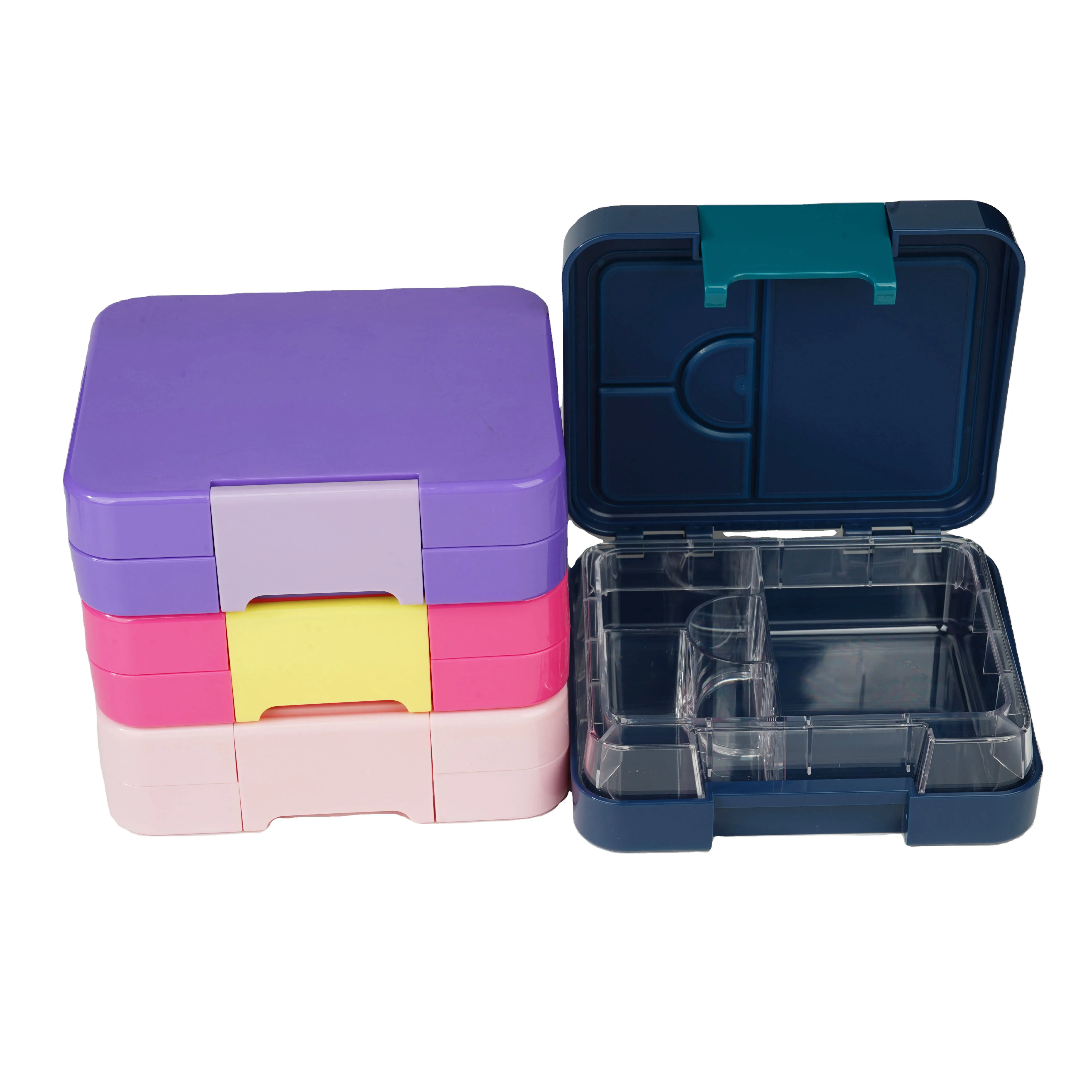 Bento Lunch Boxes Glitter Purple 4 Compartment Mini Food Container Lunch Box Child Snack Bento Box For Kids School