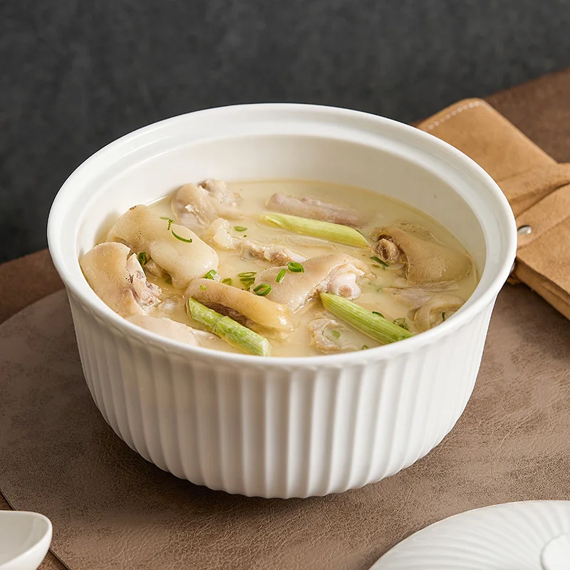 Chinese white longevity flower soup bowl