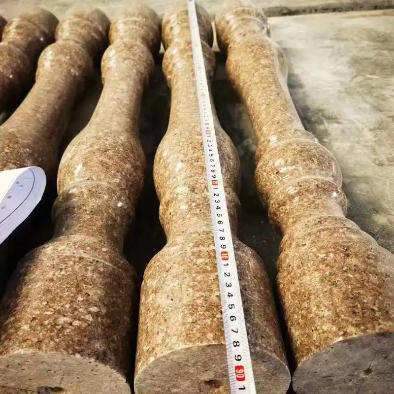 Brown Granite Stone Outdoor Handrail Balcony Stair Baluster Railing Design