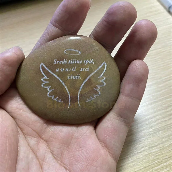 Factory Supply Word Pebbles Stone Letter Engraving Engraved Gratitude Stones for gift