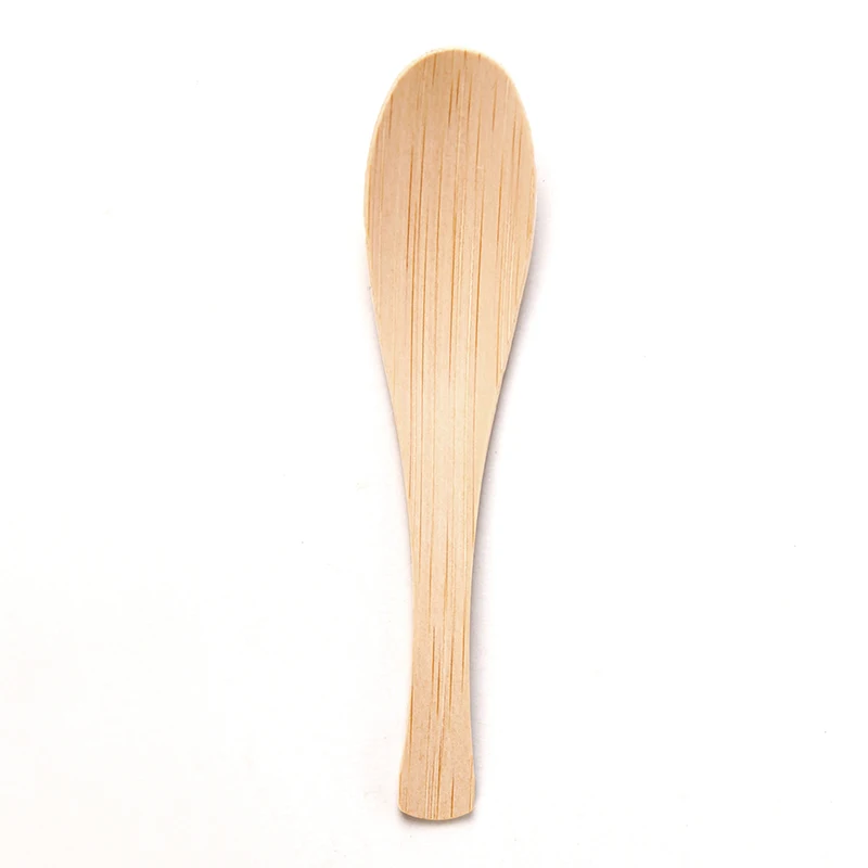 Wholesale 100% Organic Small For Children Natural Icecream Spice Spoon Salad Milk Cream One Time Cheap Bamboo Spoons
