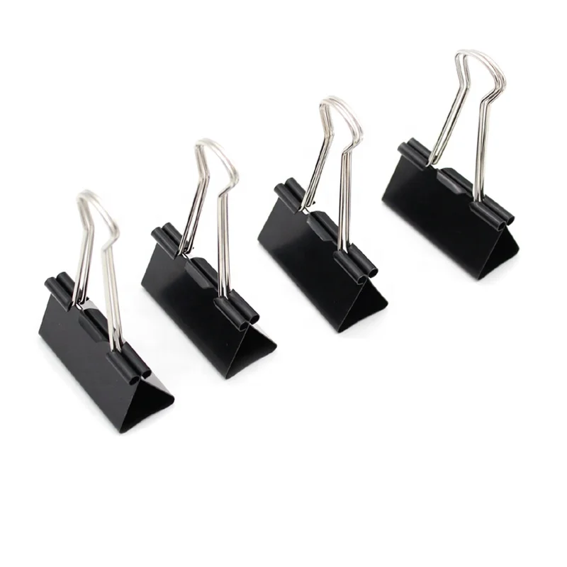 Professional Manufacture Metal Logo 1.6 Inch  Binder Clips Paper Clip For School And Office