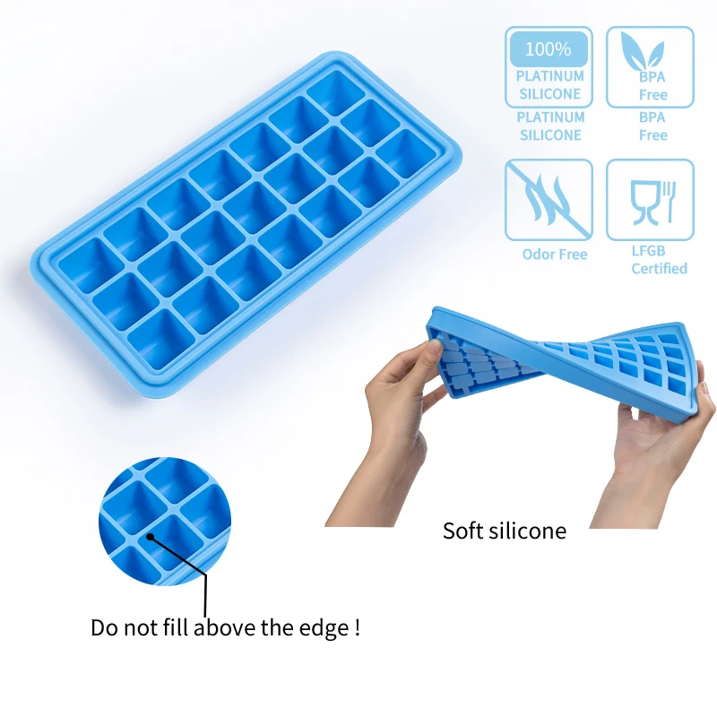 Factory Price Food Grade Ice Maker Ice Cube Trays Silicone Moulds Whiskey Ice Mould