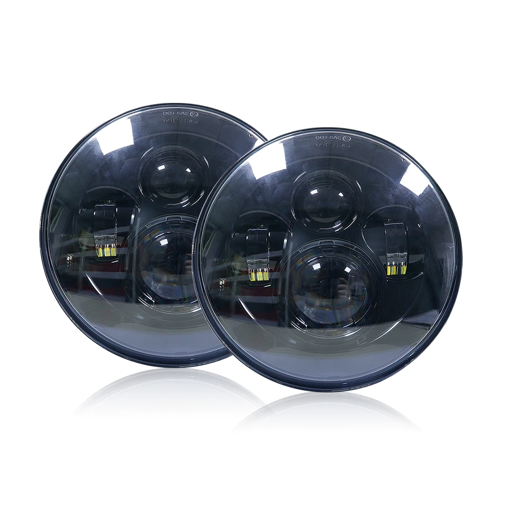 Заводская поставка, оптовая продажа, 7-дюймовые круглые светодиодные фары h4 12 В 24 в 7 дюймов для jeep, светодиодные фары для jeep wrangler