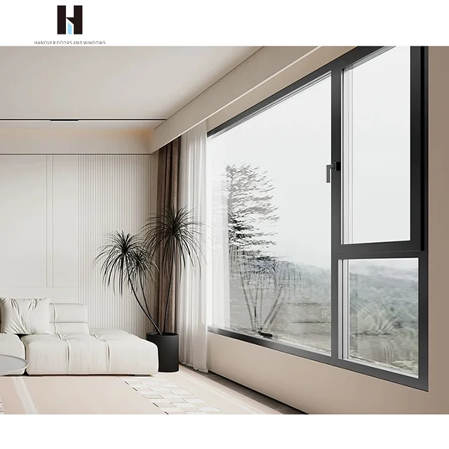 HANNOVER Modern Aluminium Casement Windows Design Bullet Proof Glass Hurricane Impact Casement Windows With Security Screens