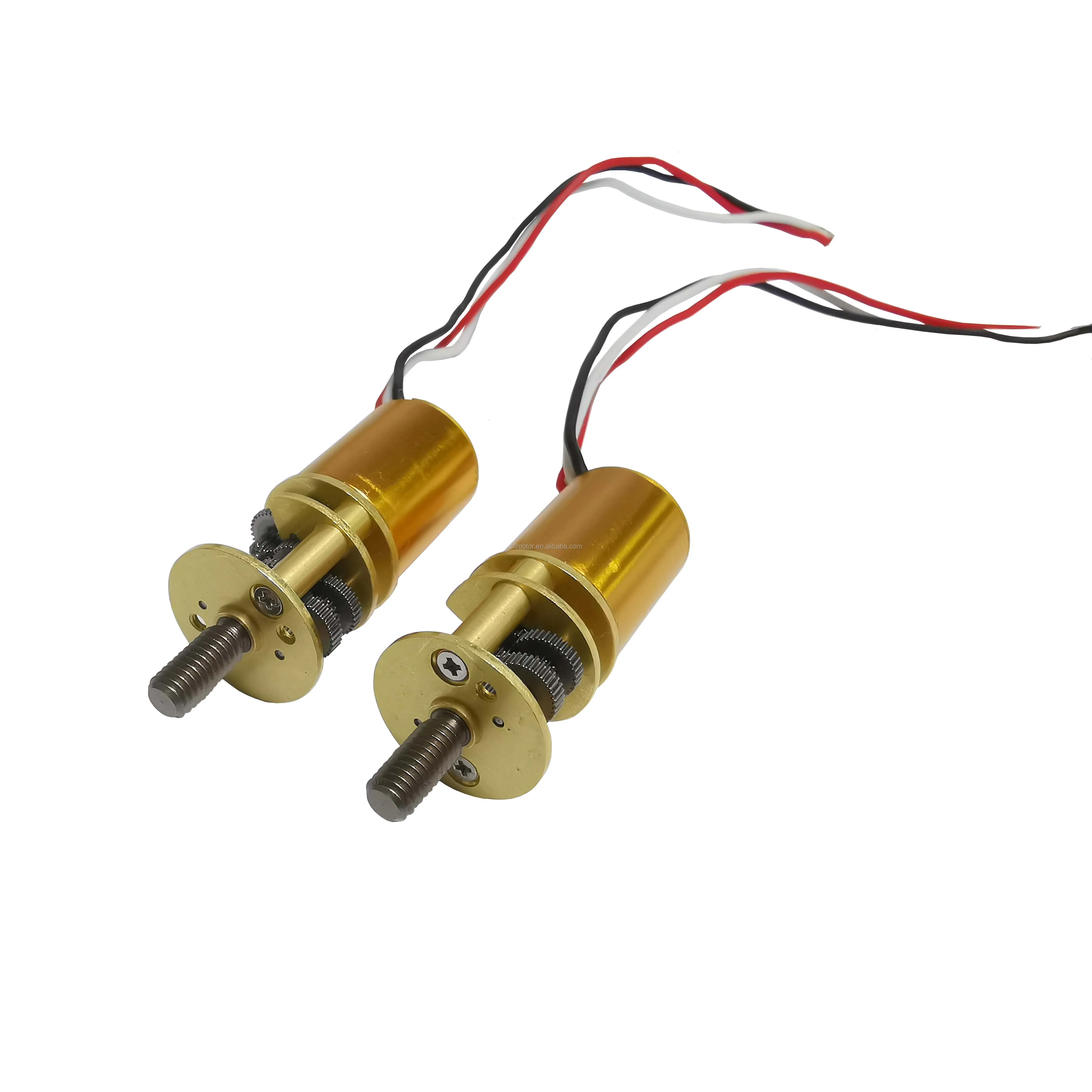 1215ZWW 12v low rpm speed dc brushless geared motor with dia14mm round shape gear box screw leap shaft