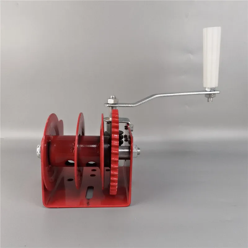 3500lbs 1500LBS Brake Webbing Cable Double Speed Manual Hand Poultry Winch