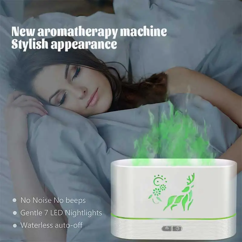 Factory new product portable cold fog mini humidifiers LED lamp home flame aroma diffuser ultrasonic essential oil diffuser