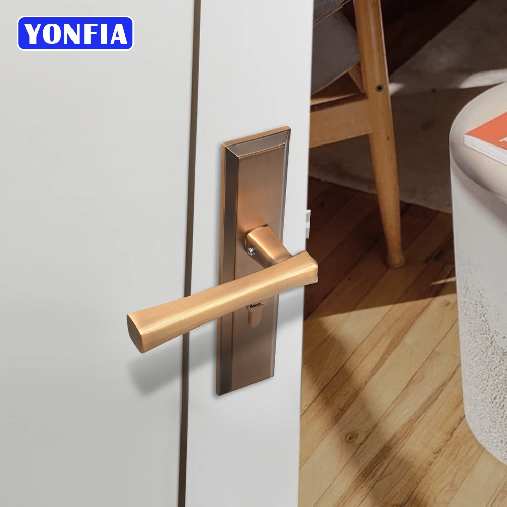 YONFIA 8172P30 Bronze Door Lock Handle Mute Household Bedroom Door Lock Thickened Magnetic Suction Door Lock
