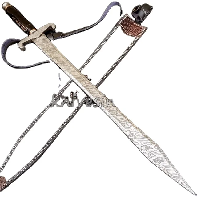 Custom Hand Made Damascus Bolster and Damascus Blade 35 inches Long Sword  (Smk1401)