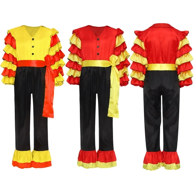 6-16 Boy Halloween Costume Modern Dance Jumpsuit Children Clothes Kids Dancewear Set Rumba Performance Stage Dance Wear