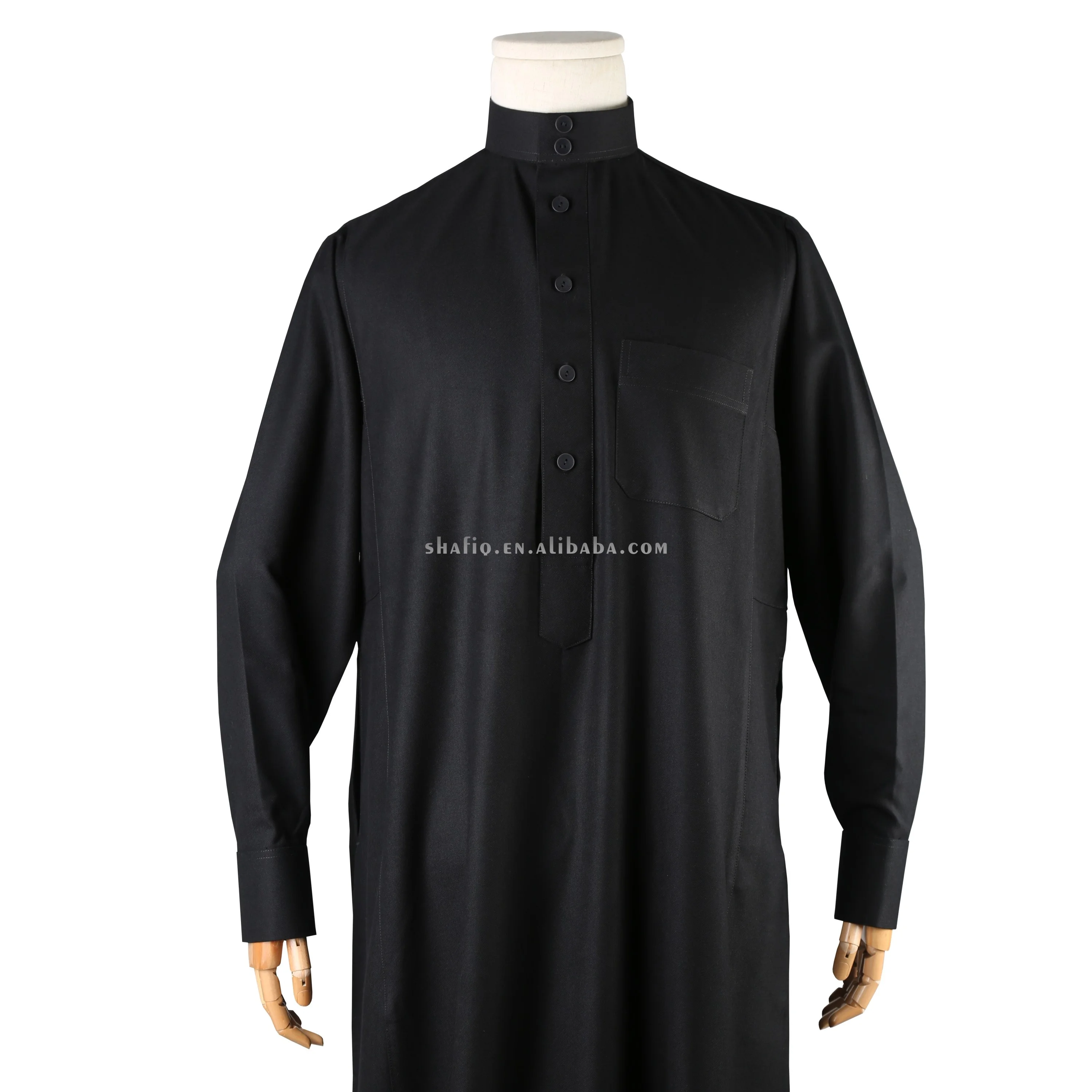 Classic Winter Design Cuff Sleeve Muslim Arabic Dress Kaftan Jubah Abaya Jalabya Ethnic Daffah Lelaki Thobe Islamic Clothing