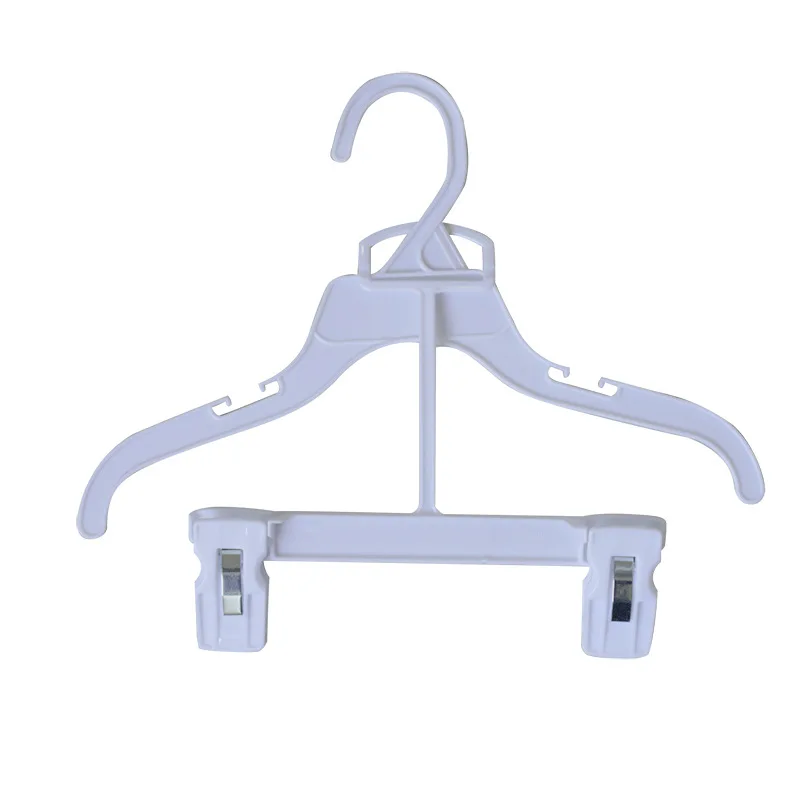 24cm length Kids plastic hanger with pants hanger together in a set