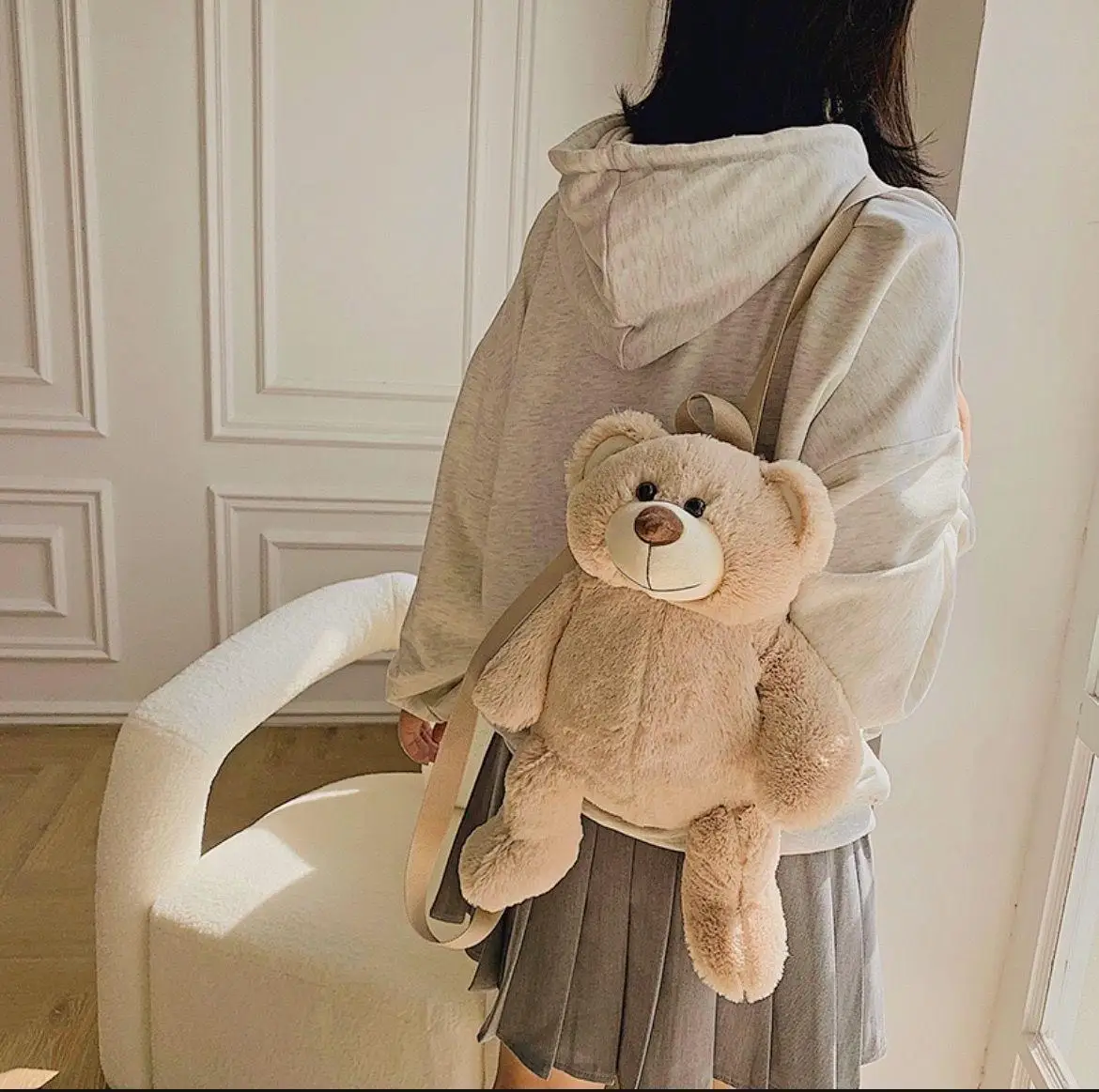 High Quality Lovely Bear Backpack Cute Stuffed Plush Animal Custom Backpack  Plush Bag