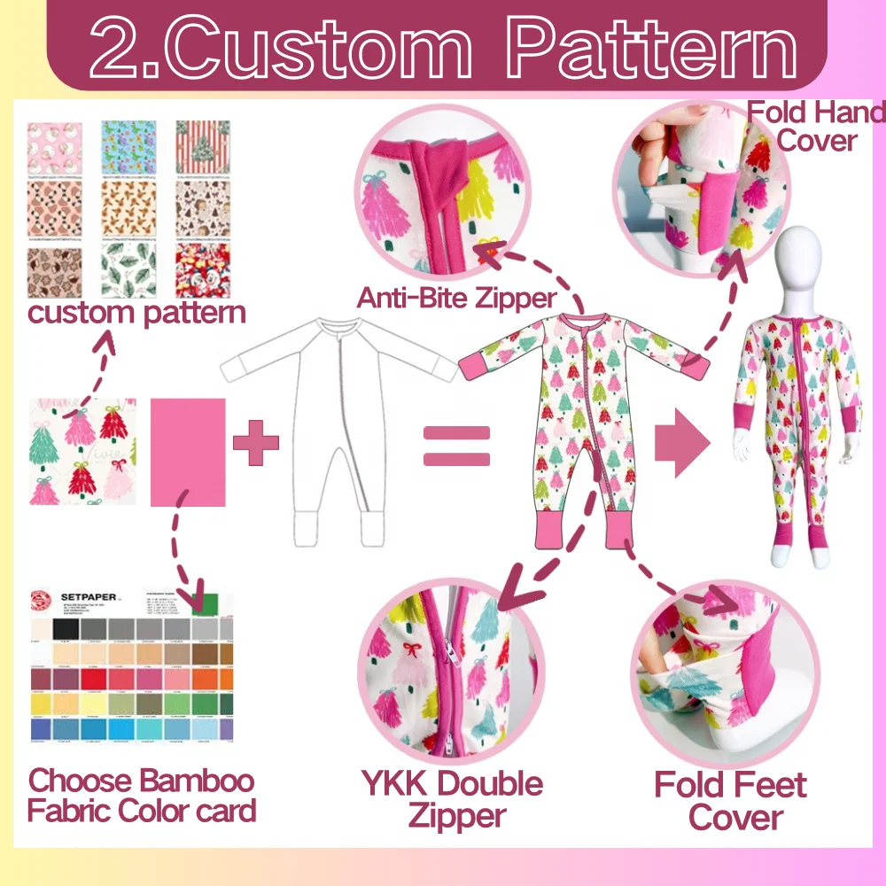 Custom OEM 95% Bamboo Viscose 5% Spandex Baby Romper Clothes with OEKO Reactive Digital Printing Pajamas