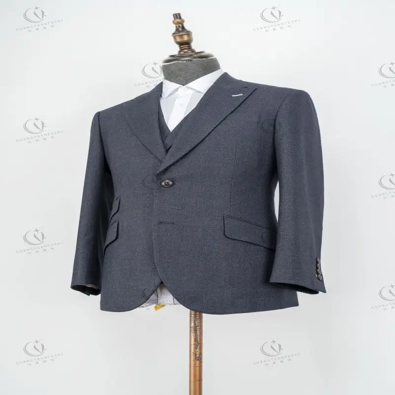 Manufacturer Supplier China Cheap Casual 35% W 65% P Tall Mens Fitted Suit Blazer Classic Man Suit