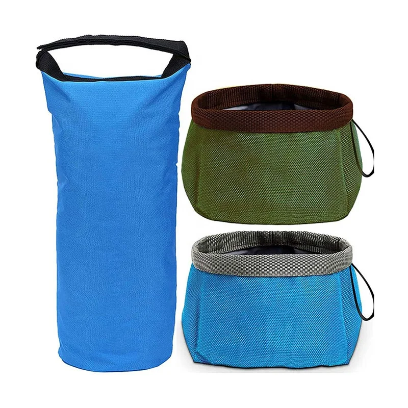 Оптовая продажа, сублимационная дорожная сумка для собак, роскошная Складная миска для собак, портативная дорожная миска для собак, набор для еды