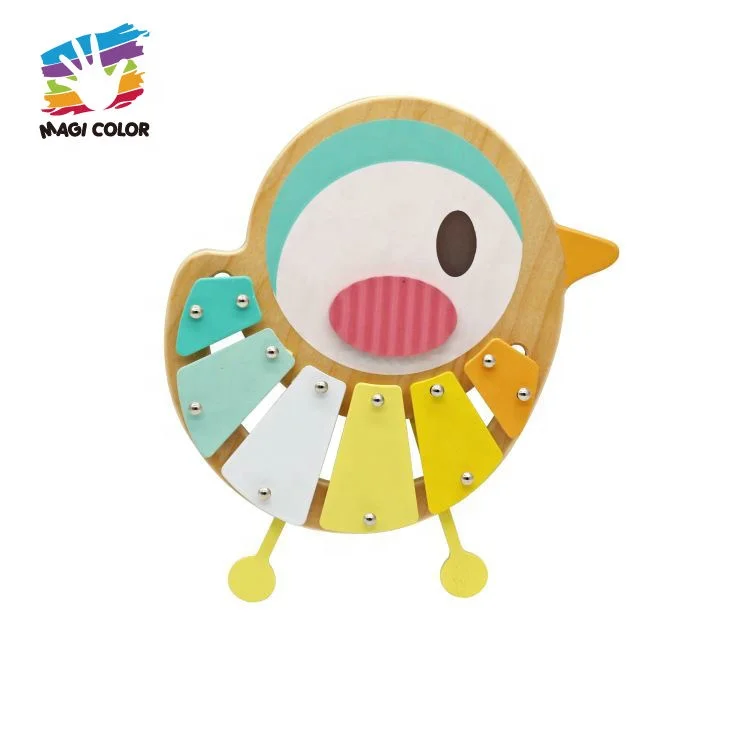 Kids Early Educational Bird Shaped Wooden Xylophone Toy With 6 Notes W07C100