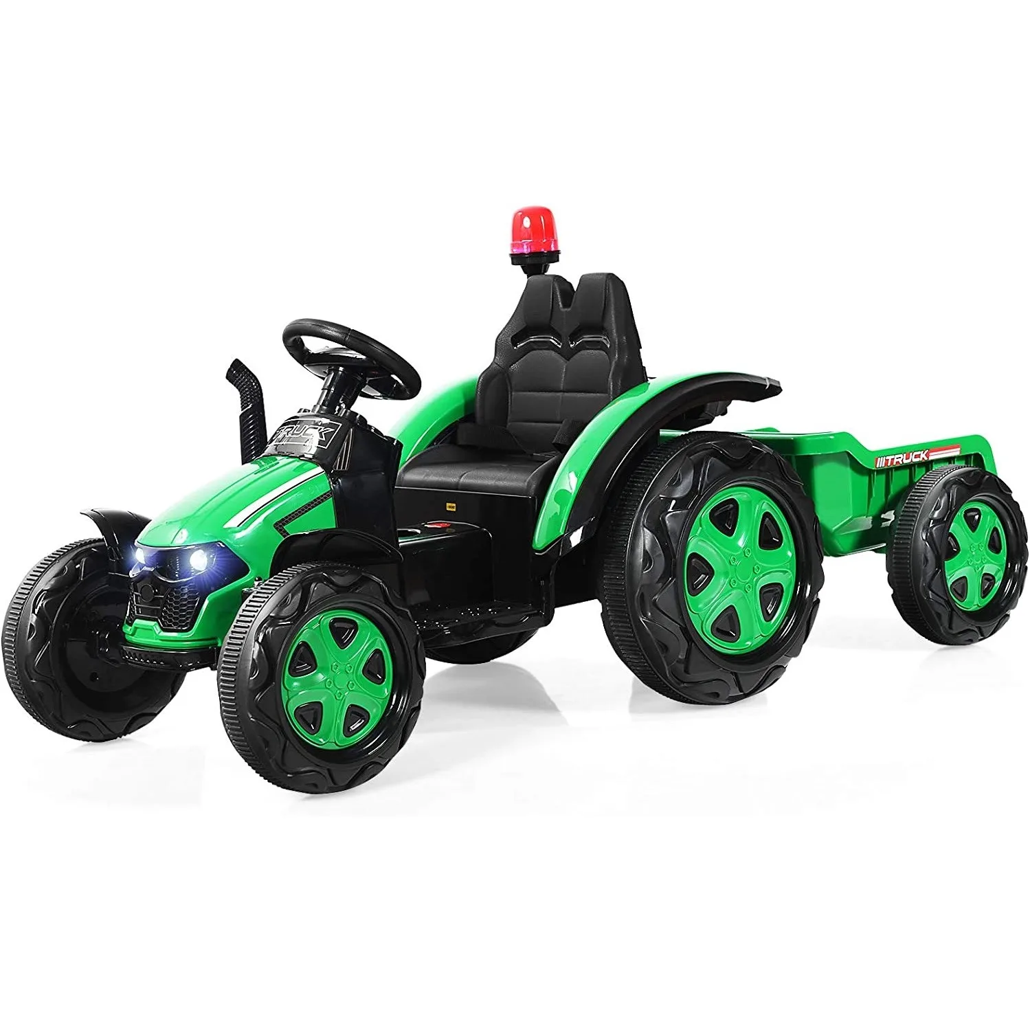 12V Kids Ride on Car Tractor, 2 in 1 Electric Tractor with Detachable Trailer, Battery Powered Tractor w/ Remote Control