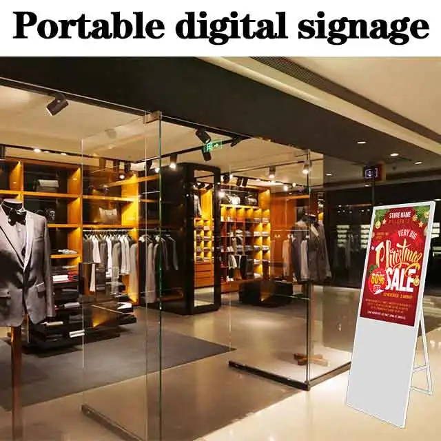 43 49 inch advertising marketing moveable lcd kiosk screen media player foldable signage digital poster