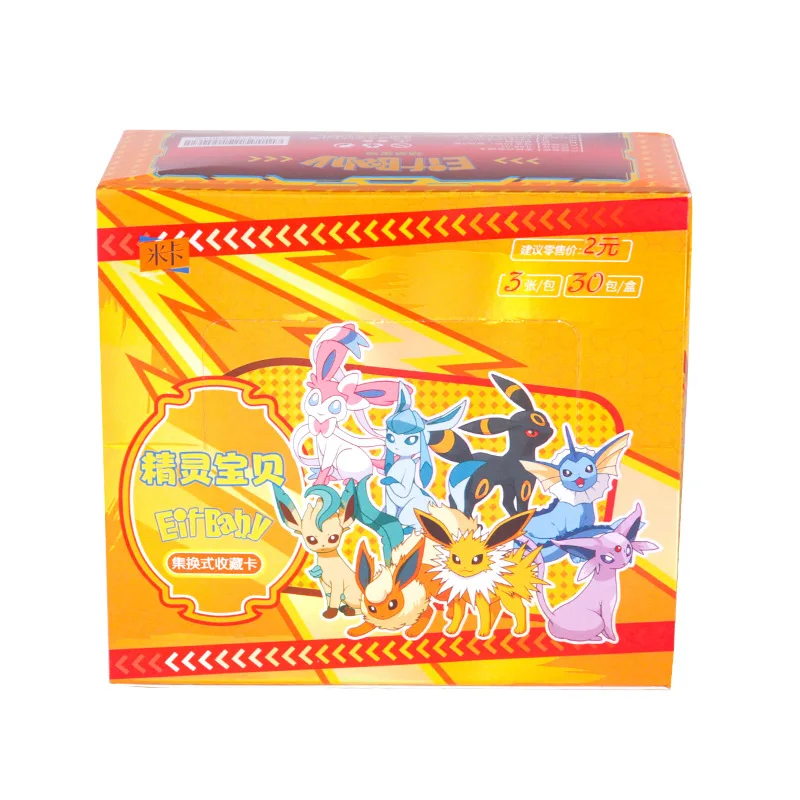 Wholesale High Quality 30 Pcks/Box Tcg Poke Mon Booster Cards  Eif Baby Collectible Cartoon Cards Trading Poker Cards