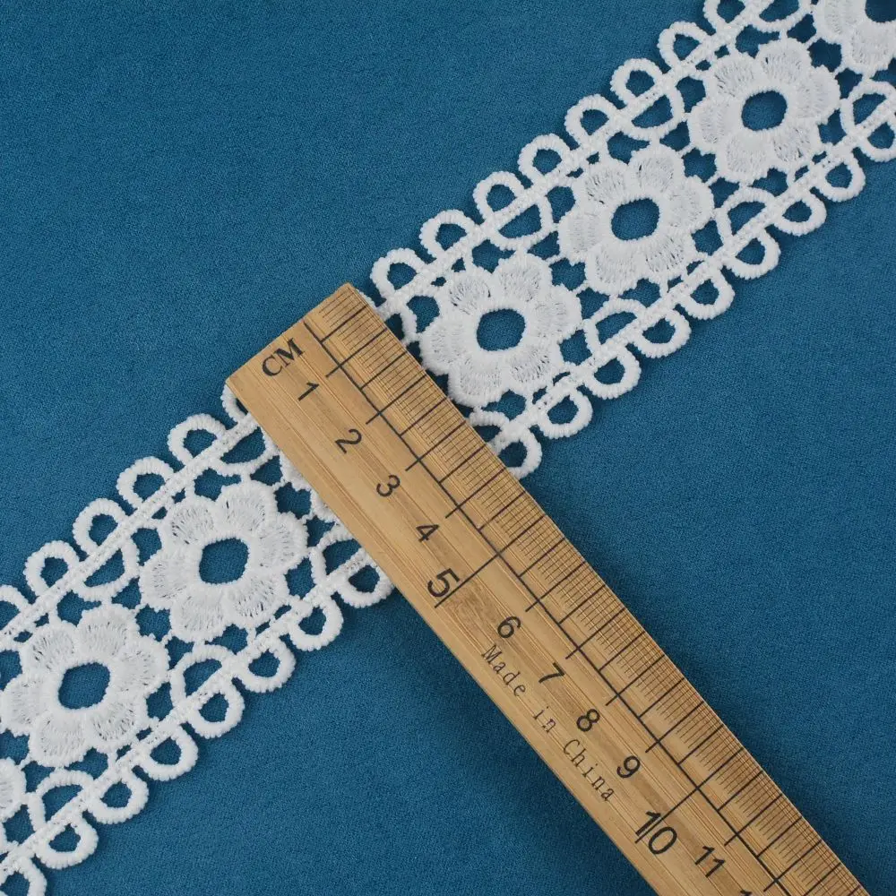 Embroidery Polyester Lace Mesh Fabrics Tulle Embroidered Lace Trim Border Lace Fabric For Women Spot Sale