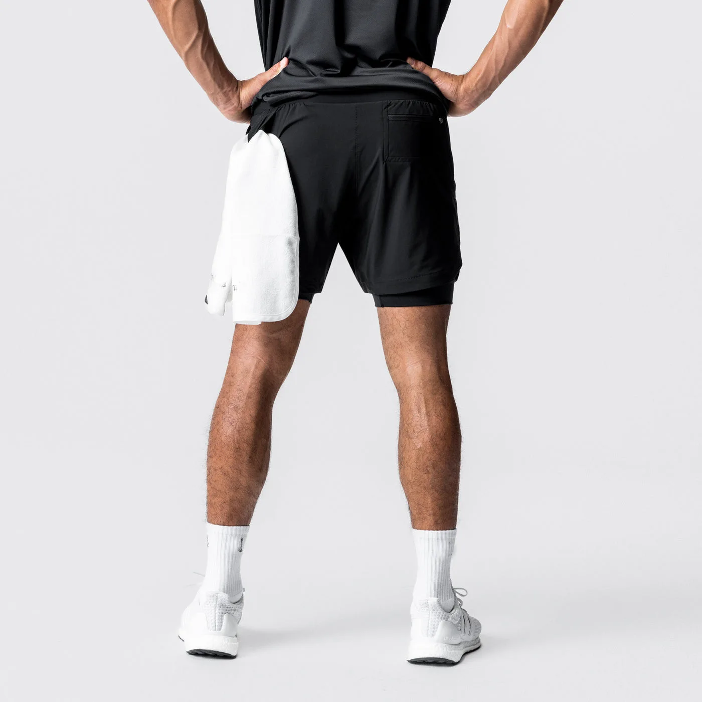 Mens Shorts Gym Running Tight 2 in 1 with Pocket 90% nylon 10% Spandex Quick Drying Breathable Training Exercise Shorts