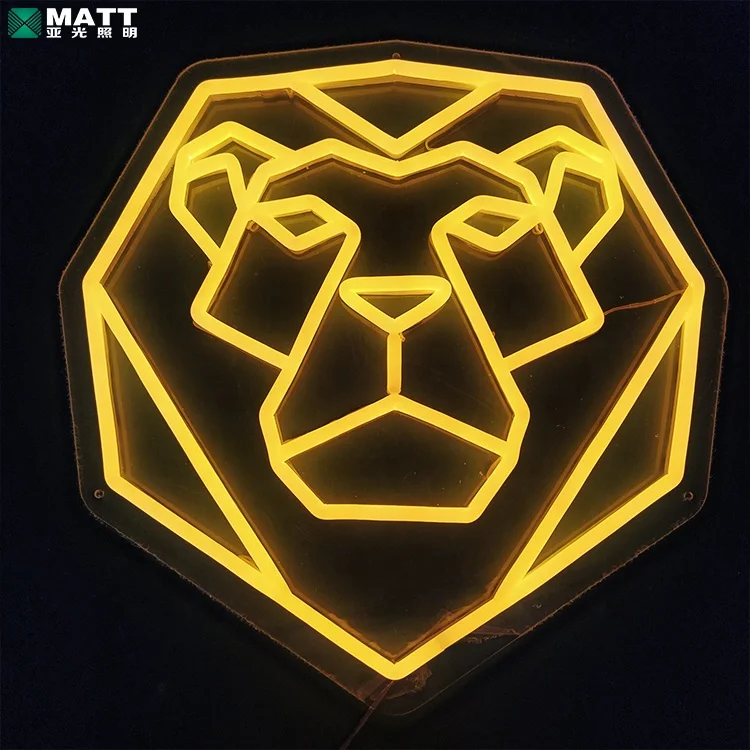 Matt dropshipping custom neon sign indoor use wall mounted DIY lion butterfly butt brain lamp LED neon light