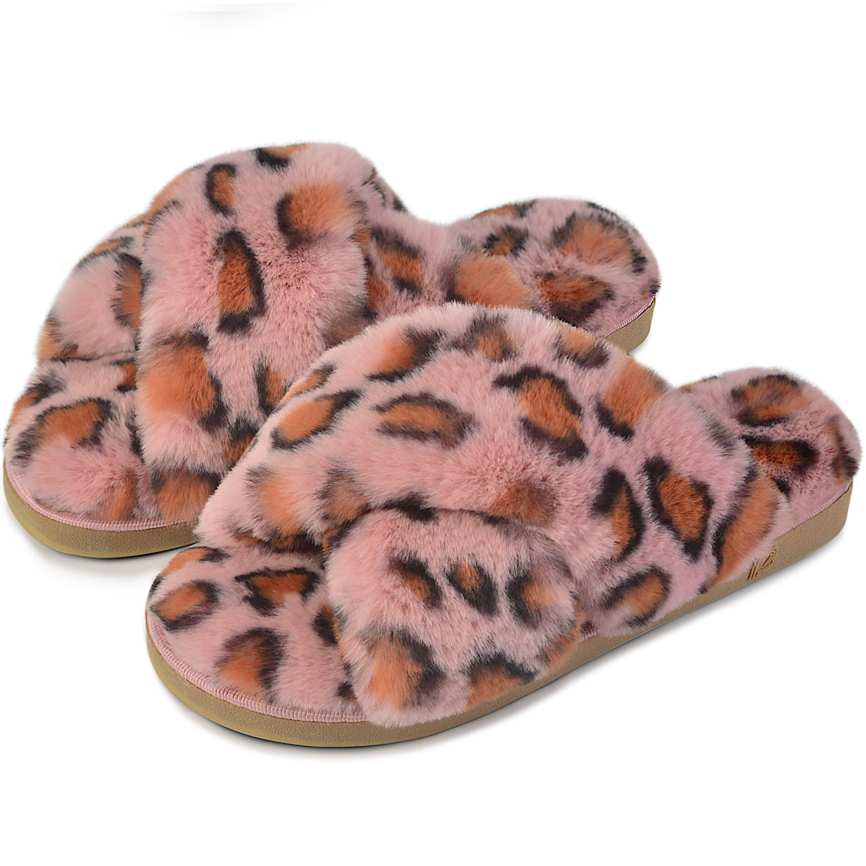 2022 Fashion Winter Warm Cross Band Indoor Outdoor House Fluffy Fuzzy Fur Slides Faux Sheepskin Slippers Women