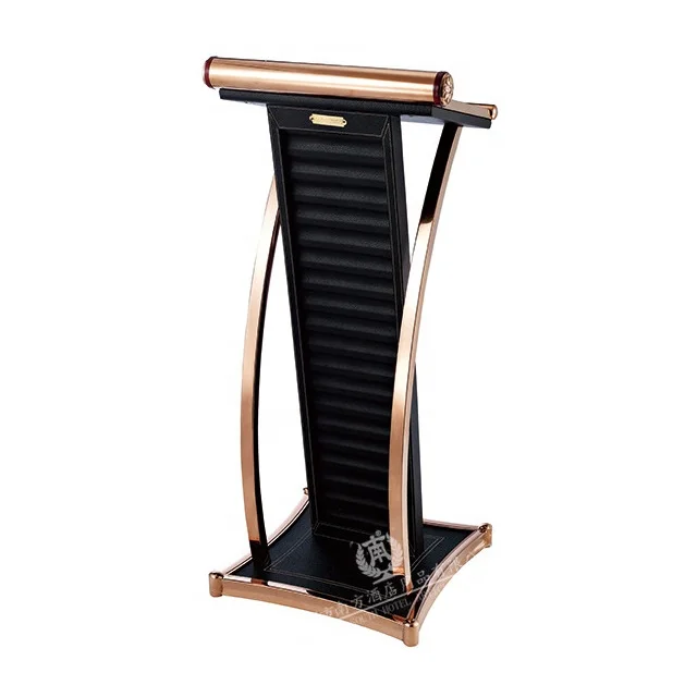 GNF  modern Mirror Polished Stainless Steel church podium with leather