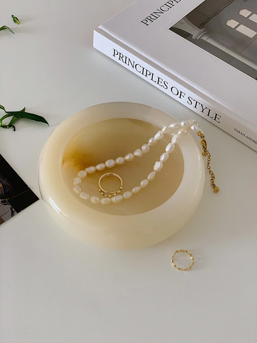 Custom Household Decoration Table Top Bathroom Storage Marble Jewelry Trays Handmade Striped Centrepiece in White Carrara Marble