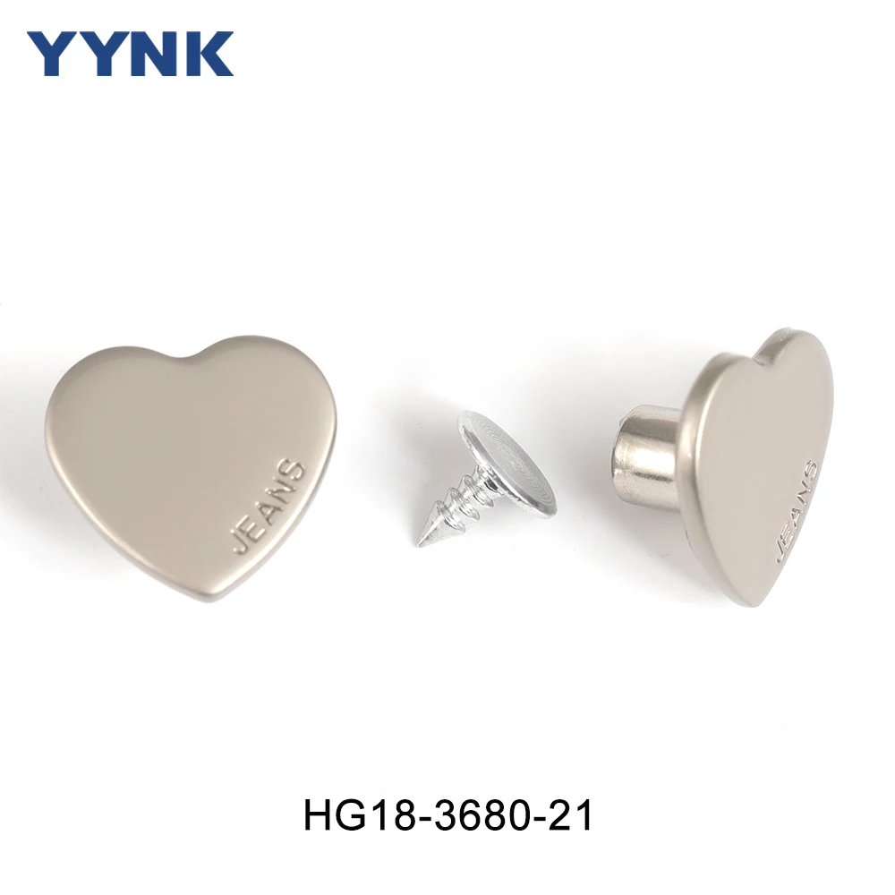 Wholesale Custom Fancy Heart Flower Shape Metal Tack Button Zinc Alloy Jeans Button and Rivets for Clothes Apparel Accessories