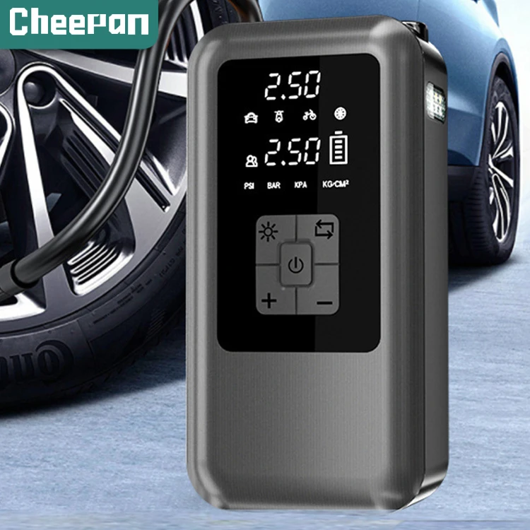 CHEEPAN 120 PSI Air compressor battery Portable Electric Car Tire Inflator Mini Digital Electric Air Pump
