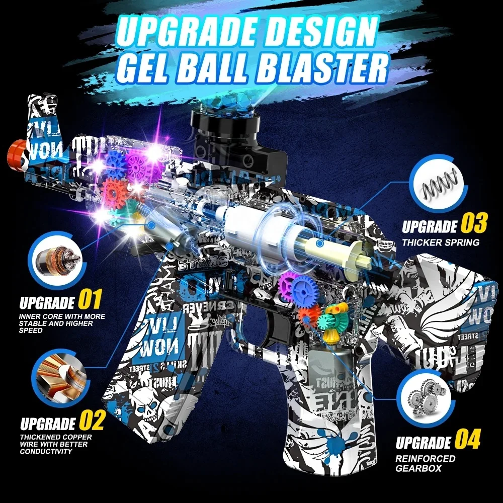 2024 New Upgrade Electric Gel Ball Blaster Water Gel Pistola Toys Gun Hydrogel Blaster Gun With Colorful Lights